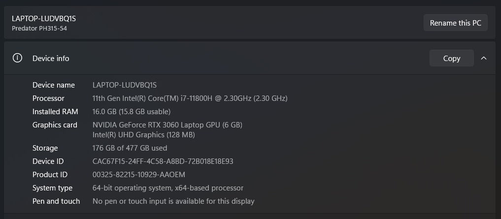 Laptop Gamer Acer Predator Helios 300 (Modelo N20C3)